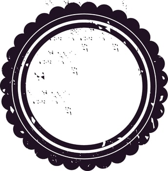 Circular vintage postage stamp design featuring a distressed texture. Ideal for travel themed projects, mailing labels, or decorative border frames. Classic and timeless appeal vector