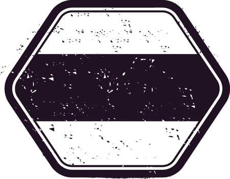 Featuring a hexagonal vintage blank stamp adorned with a grunge effect, offering ample copy space, creating an intriguing design element suitable for various creative projects vector