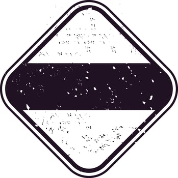 Empty grunge rubber stamp with rounded corners and black stripe, isolated on white background, useful as a template for travel postmark, mailing label or air mail stamp frame vector