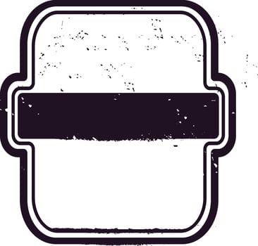 Grunge textured blank vintage mailing label with a black stripe and rounded corners, evoking a retro aesthetic suitable for various design applications vector