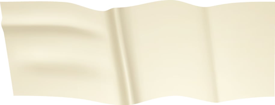 Realistic waving piece of beige adhesive paper tape with folds and wrinkles creating a textured and slightly translucent effect, isolated on white background vector