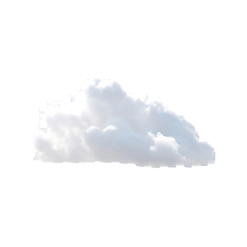 A fluffy white cumulus cloud isolated on a black background png