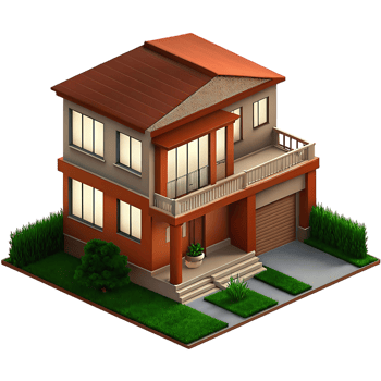 Stunning Modern Two Story House with Balcony and Garage Night View png