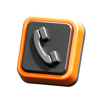 Three Dimensional Orange and Gray Phone Icon Button Digital Communication png