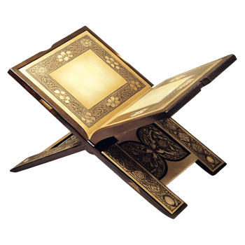 Ornate Wooden Book Stand for Quran Reading Islamic Decor png