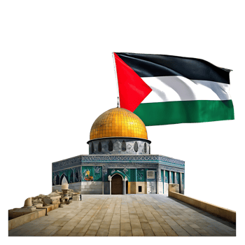 The Dome of the Rock Jerusalem with Palestinian Flag Islamic Holy Site png