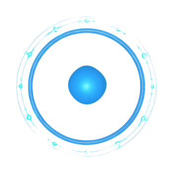 Abstract Circular Design with Glowing Blue Rings and Central Orb png