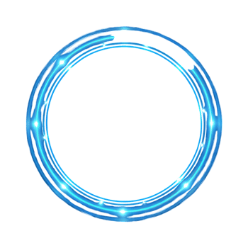 Abstract Blue Circular Glowing Light Frame Design Element on Black Background png