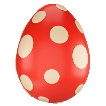 Stylized Easter polka dot egg, isolated on transparent background png