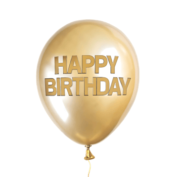 Golden Balloon with Happy Birthday Message for a Festive Celebration png
