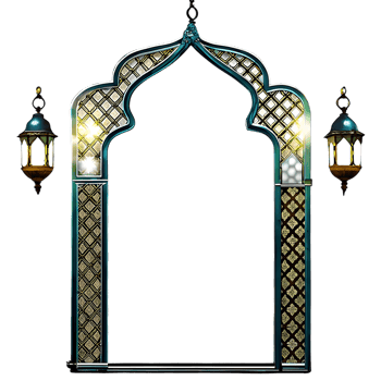 Elegant Islamic Archway with Luminous Lanterns Ramadan Kareem Mubarak png
