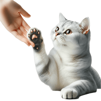 Cat Giving a High-Five to a Hand png