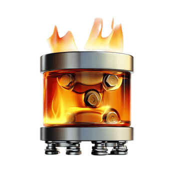 Metal Barrel with Flames Coming Out of It png