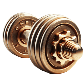 Gold Dumbbells for Fitness png