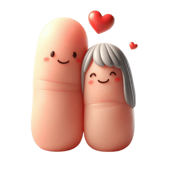 Cute Cartoon Fingers with Love Expression png