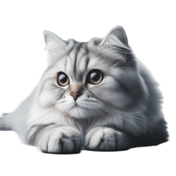White Fluffy Cat with Intense Gaze png