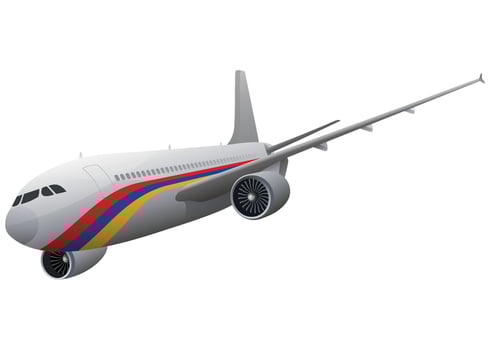 airplane aircraft with Armenian flag on white background vector