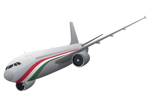 airplane aircraft with Hungarian flag on white background vector