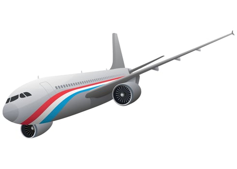 airplane aircraft with Luxembourg flag on white background vector