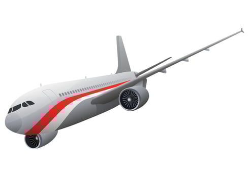 airplane aircraft with Indonesian flag on white background vector