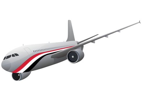 airplane aircraft with Yemen flag on white background vector