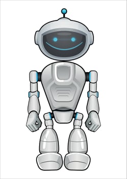 realistic white droid robot isolated on white background vector