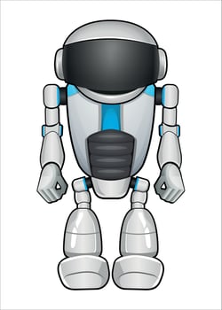 mechanical robot droid white color isolated on white background vector