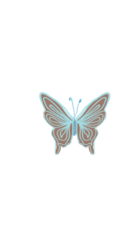 Blue and brown butterfly in retro style png