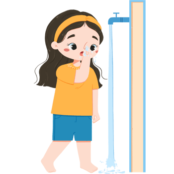 Adorable girl is cleaning her nose png