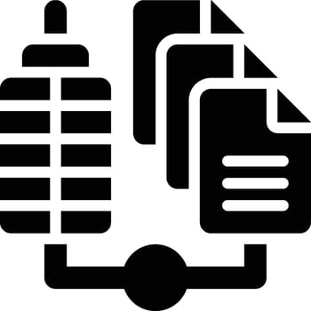 Data Integration, Enterprise Data Glyph Solid Icon vector