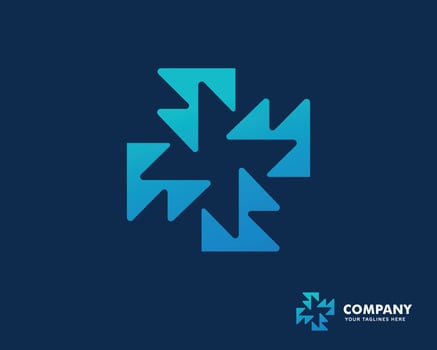 digital media or medical symbol with abstract cross and zigzag shape vector