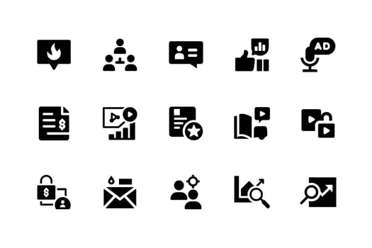 Professional digital icons pack for advertising and branding vector