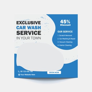 Customizable Car Wash Social Media Post Banner vector
