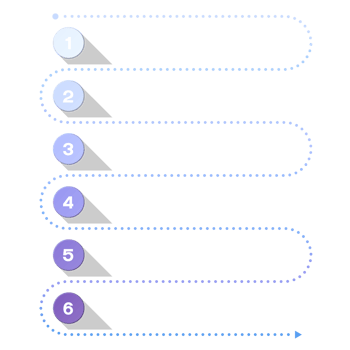 Blue color, Infographic with 6 steps, process or options. png