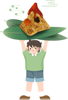 Dragon Boat Festival illustration, boy holding delicious Zongzi png