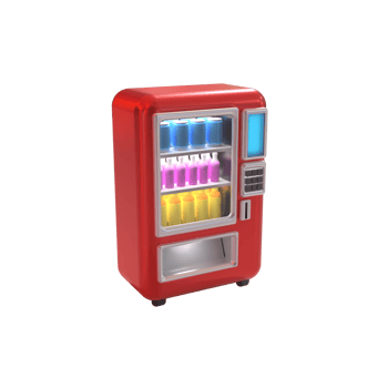 Red Color Beverage Vending Machine 3D Illustration png