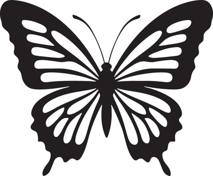 Cute Butterfly silhouettes illustration isolated on white background vector