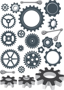 Cogs Mechanical Gear Set vector