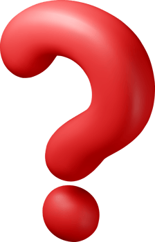 3D question red mark icon png