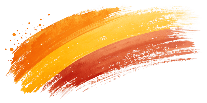 Orange yellow brush stroke isolated on transparency background png