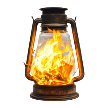 Illumination from lantern fire isolated png