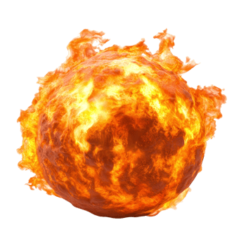 Fireball burst display digital art png