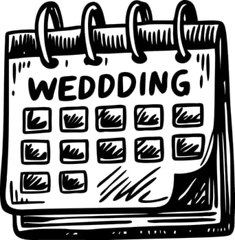 Vintage style illustration depicting wedding date vector