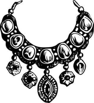 Sketchy of a beautiful vintage necklace vector