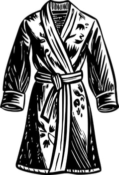 Bridal robe illustration in vintage style vector