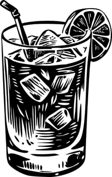 A vintage illustration of cocktail glass vector
