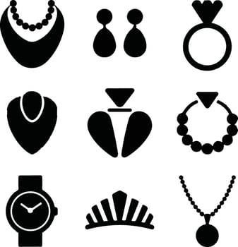 Jewelry Icons Set vector
