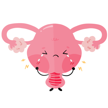 Kawaii crying Uterus, Menstrual care png