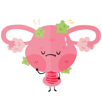 Cute Uterus Fighting Bacteria - Feminine Health Cartoon png