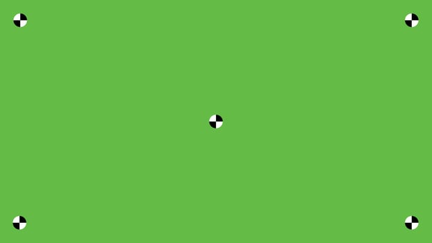 Green Screen Background with Circular Tracking Markers vector